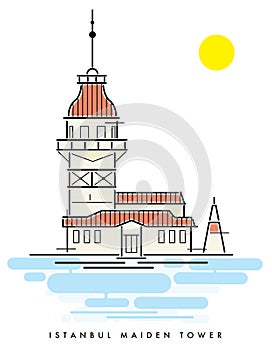 Maiden tower istanbul vetor file Ã¢â¬â stock illustration photo